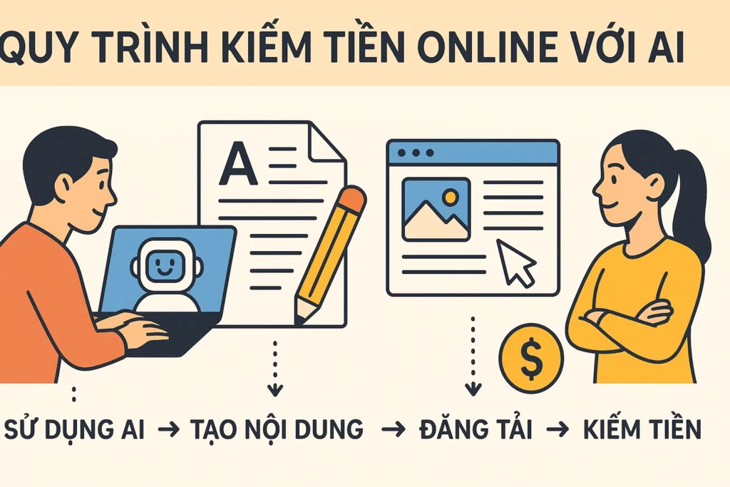 Quy trình kiếm tiền online với AI